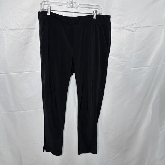Athleta High Rise Track Pants Black womens Sz 12 Athletic Pockets - Picture 1 of 9